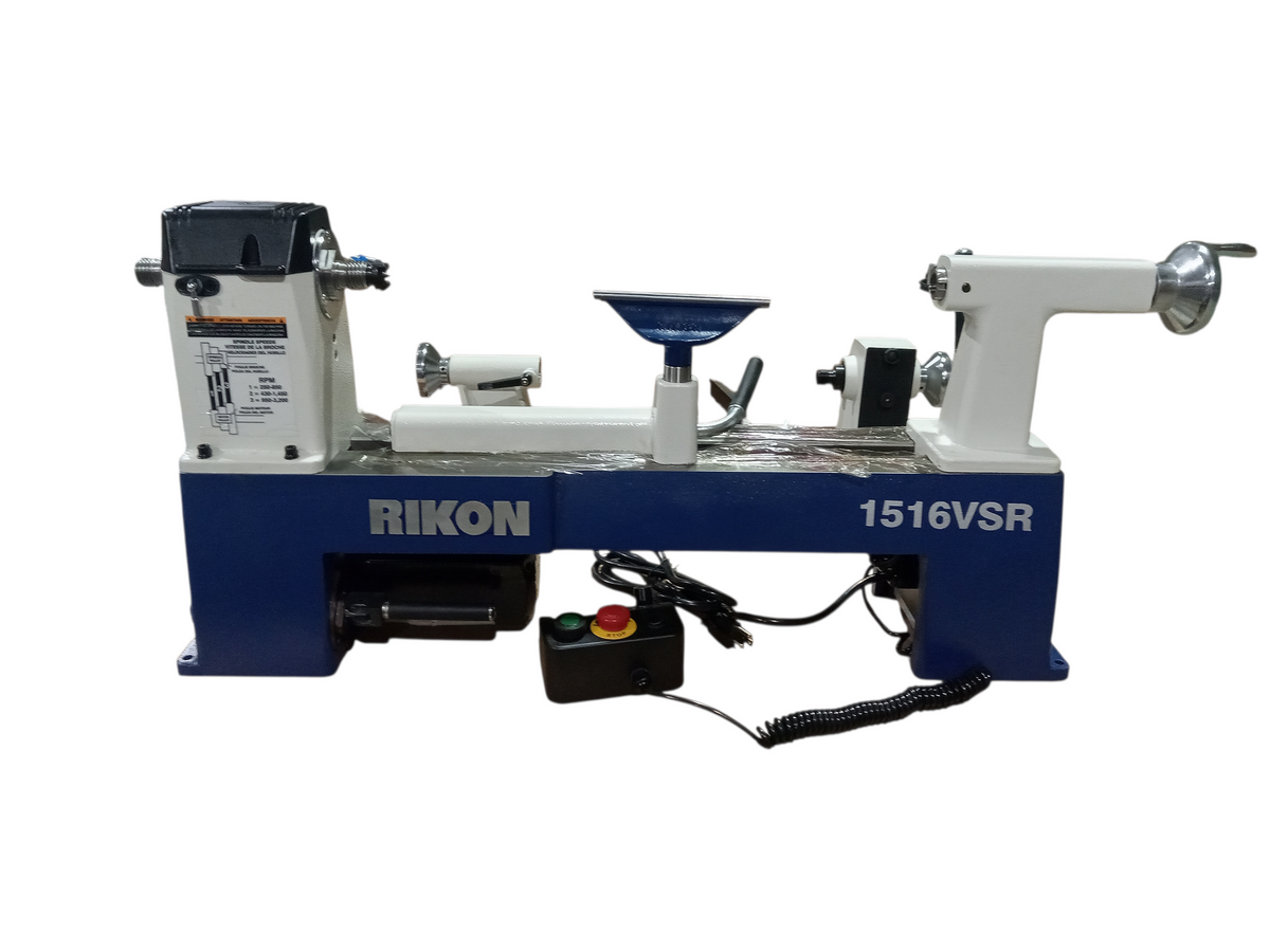 Rikon 12 Inch X 16-1/2 Inch Vsr Midi Lathe With 4-Jaw Chuck