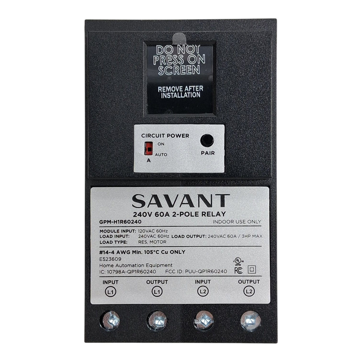 SAVANT 1" 240V 6A 2 POLE RELAY W/ CURRENT TRANSFORMER PIGTAIL GPM-H1R60240-21 - Image 2
