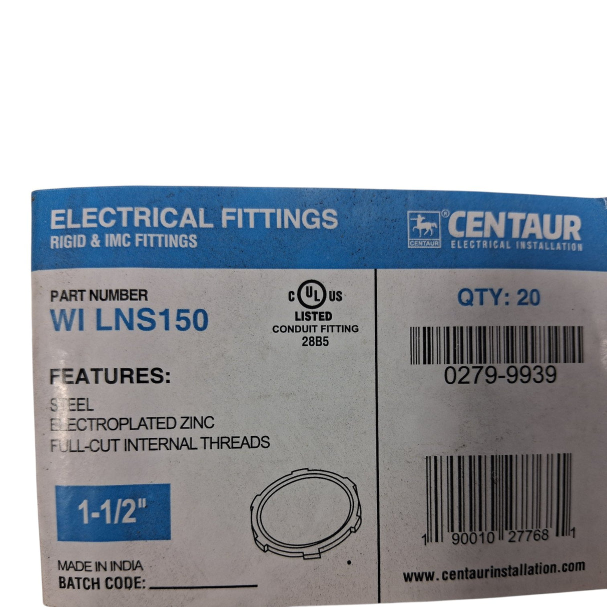 Centaur 1.5" Conduit Fitting WI LNS150 28B5 - Image 1
