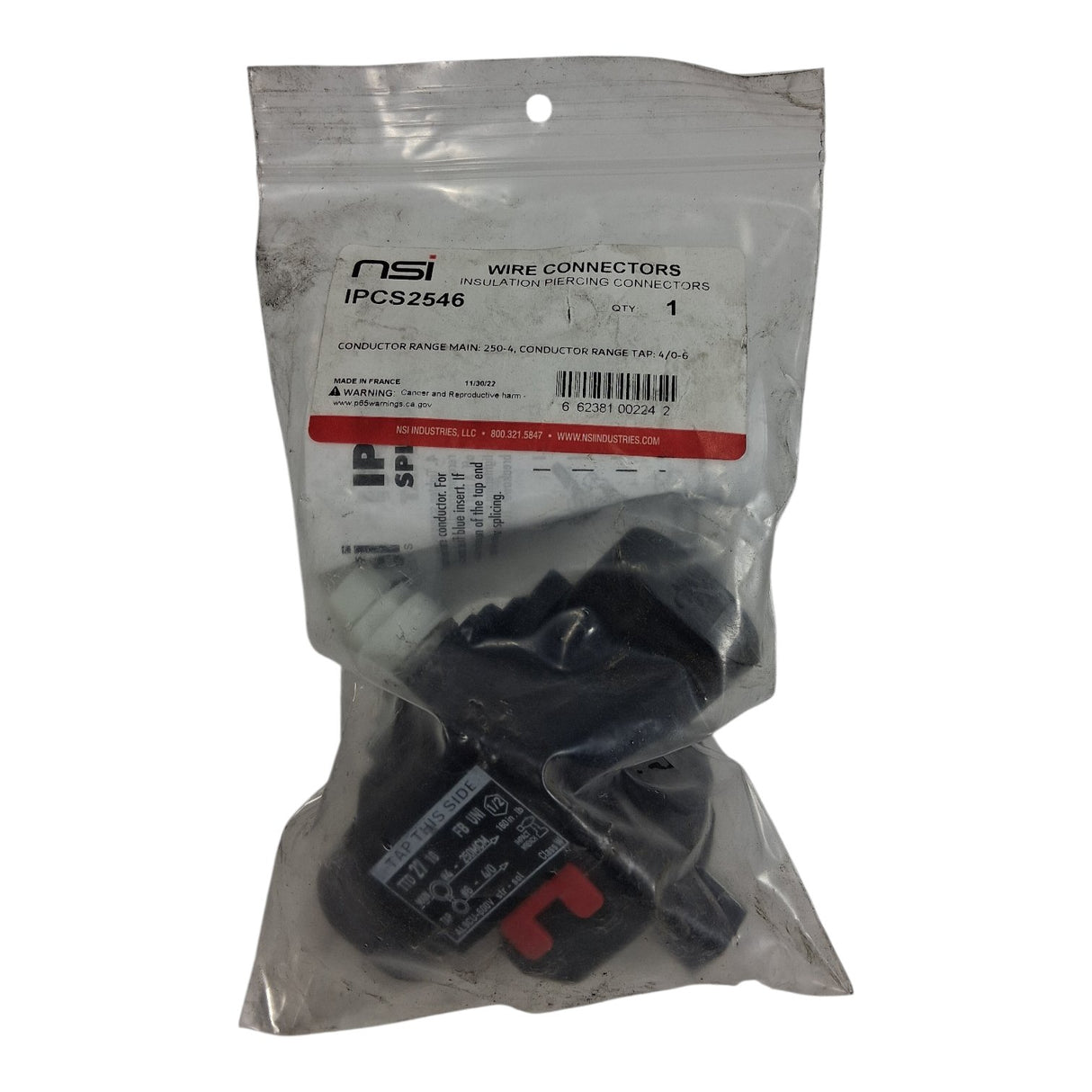 NSI IPCS2546, Insulation Piercing Splicing Connector, 250–4 AWG Main / 4/0–6 AWG Tap - Image 2