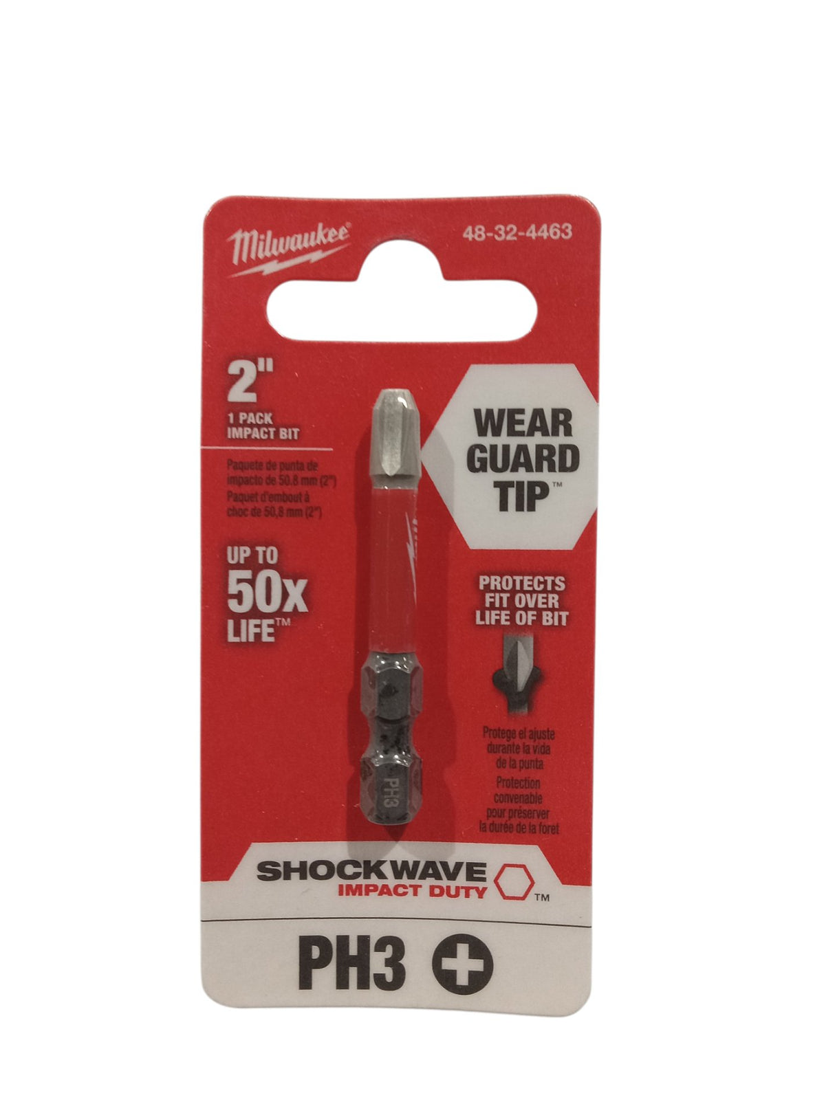 MILWAUKEE ELECTRIC TOOL 48-32-4463 Shockwave 2" Power Bit Phillips #3 - Image 1