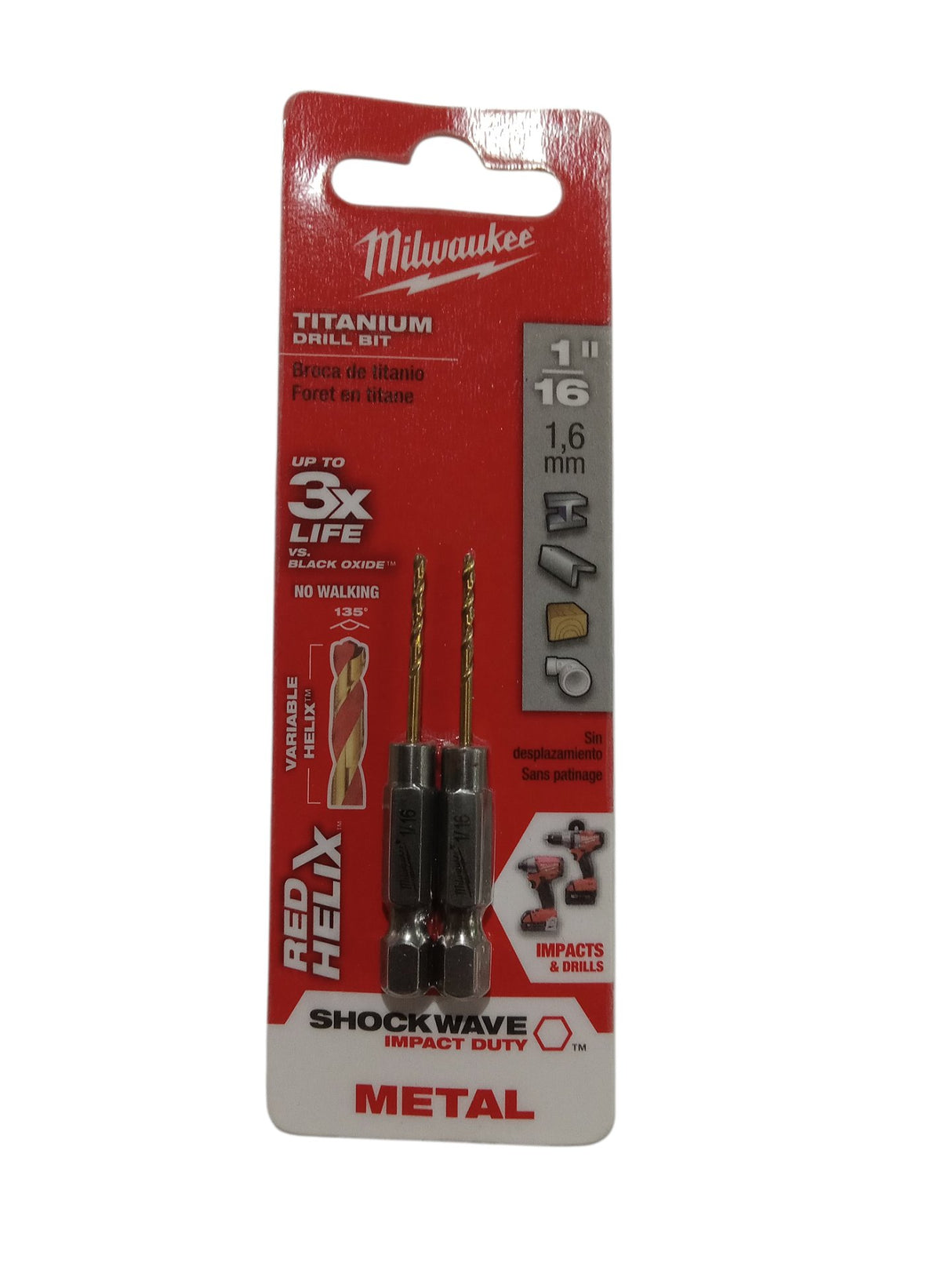 Milwaukee Drill Bit Titanium 1/16" - Image 1