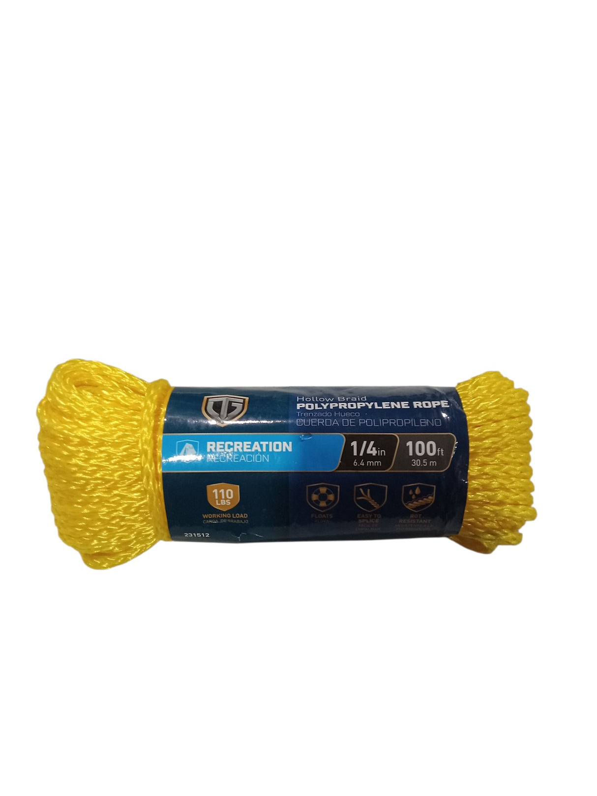 Mibro 231512 0.25 in. x 100 ft. Tru Guard HW Rope Yellow - Image 1
