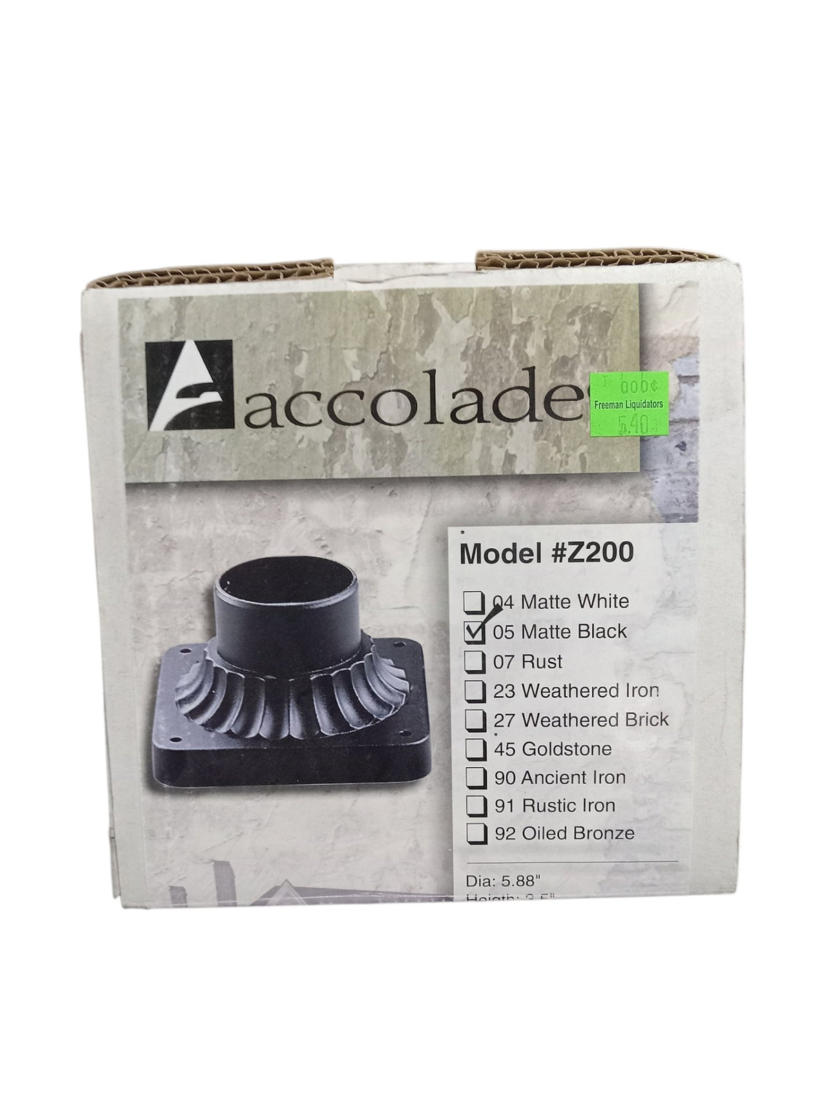 Craftmade Z200 Pier Mount, Textured Matte Black / White - Image 1