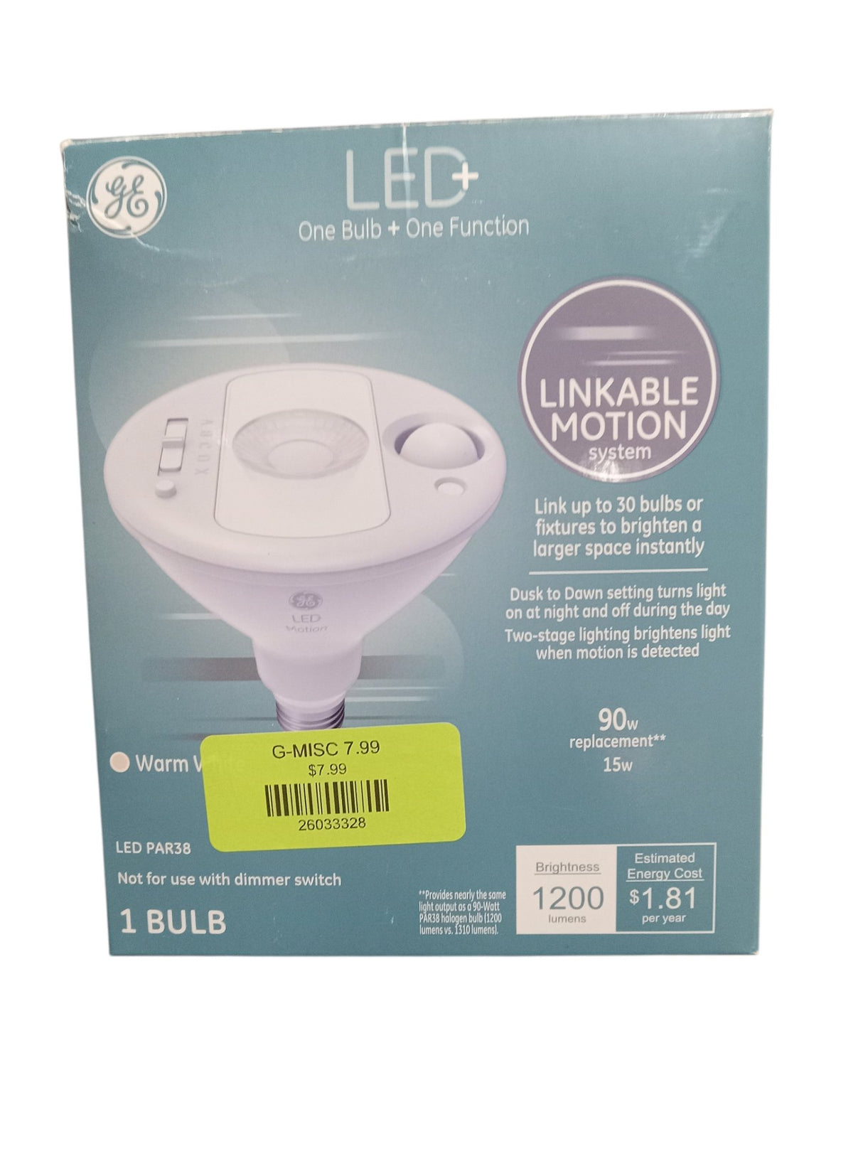 GE Lighting General Electric Outdoor LED Lights with Motion Sensor and Linkable Flood Light Warm White 90 Watt - Image 1
