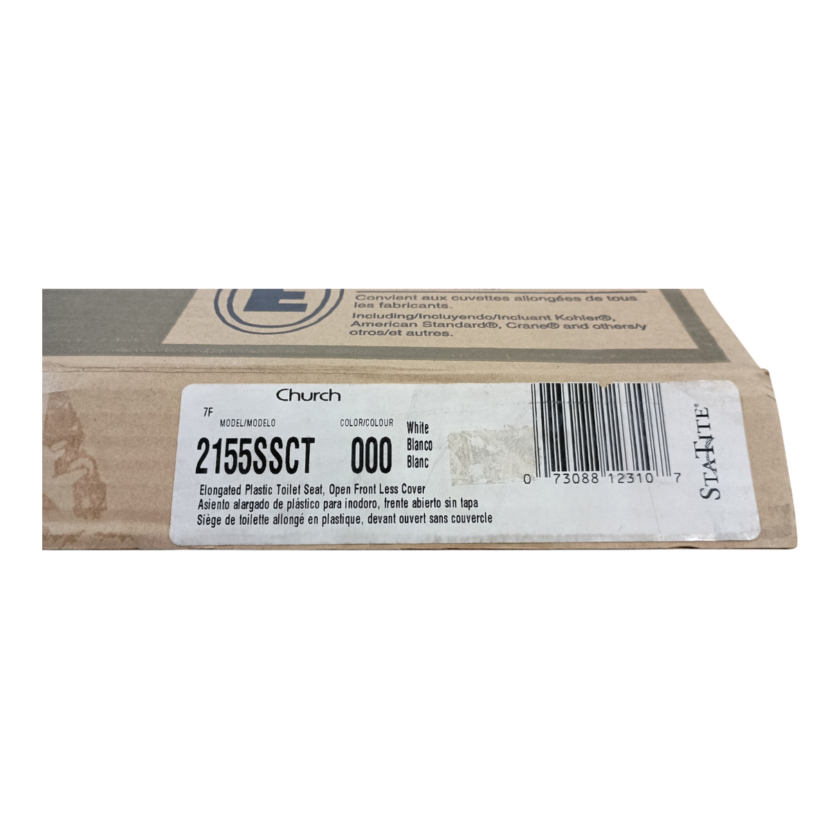 Church, 2155SSCT, Elongated Open Front, Commercial Plastic, Sta-Tite, DuraGuard - Freeman Liquidators