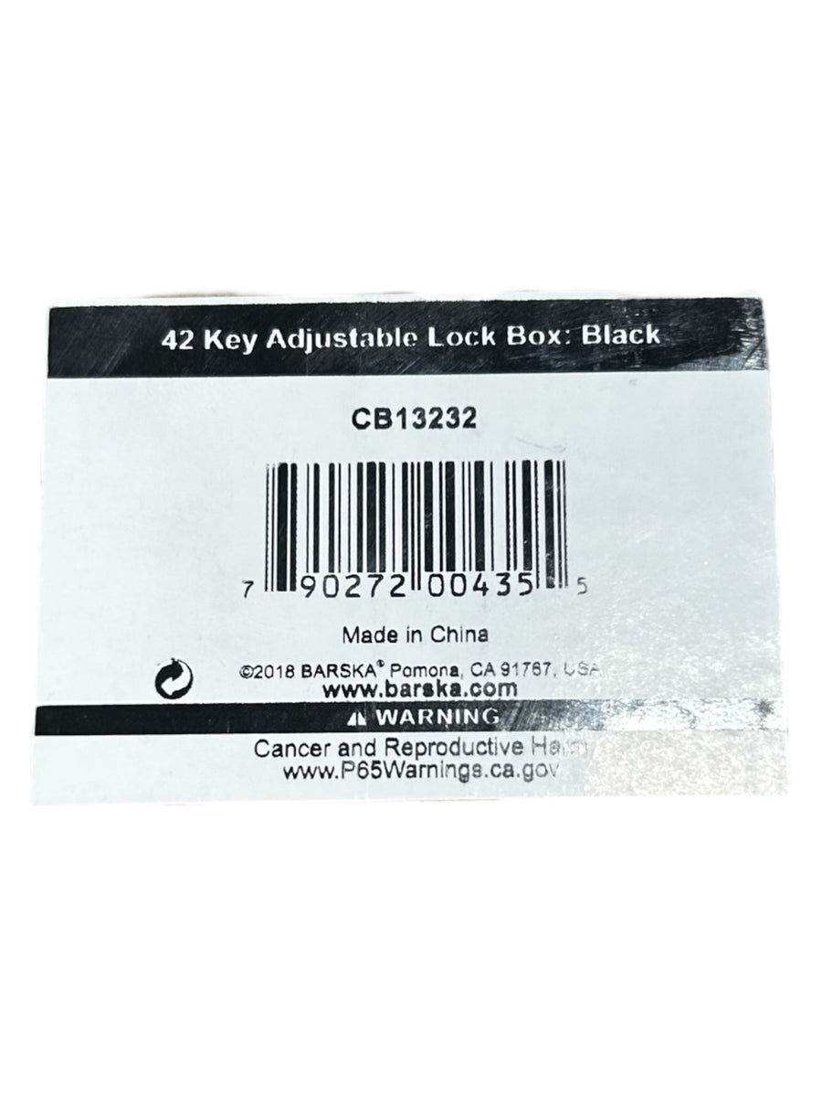 Barska, CB13232, 42 Key Capacity, Adjustable Lock Box, Black Freeman