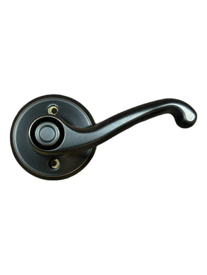 Schlage F40 FLA 716 Flair Door Lever, Bed & Bath Privacy Lock, Aged Bronze - New in Box - FreemanLiquidators - [product_description]
