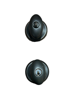 SCHLAGE F51A SIE 716 Siena Knob Keyed Entry Lock, Aged Bronze- New in Box - FreemanLiquidators - [product_description]