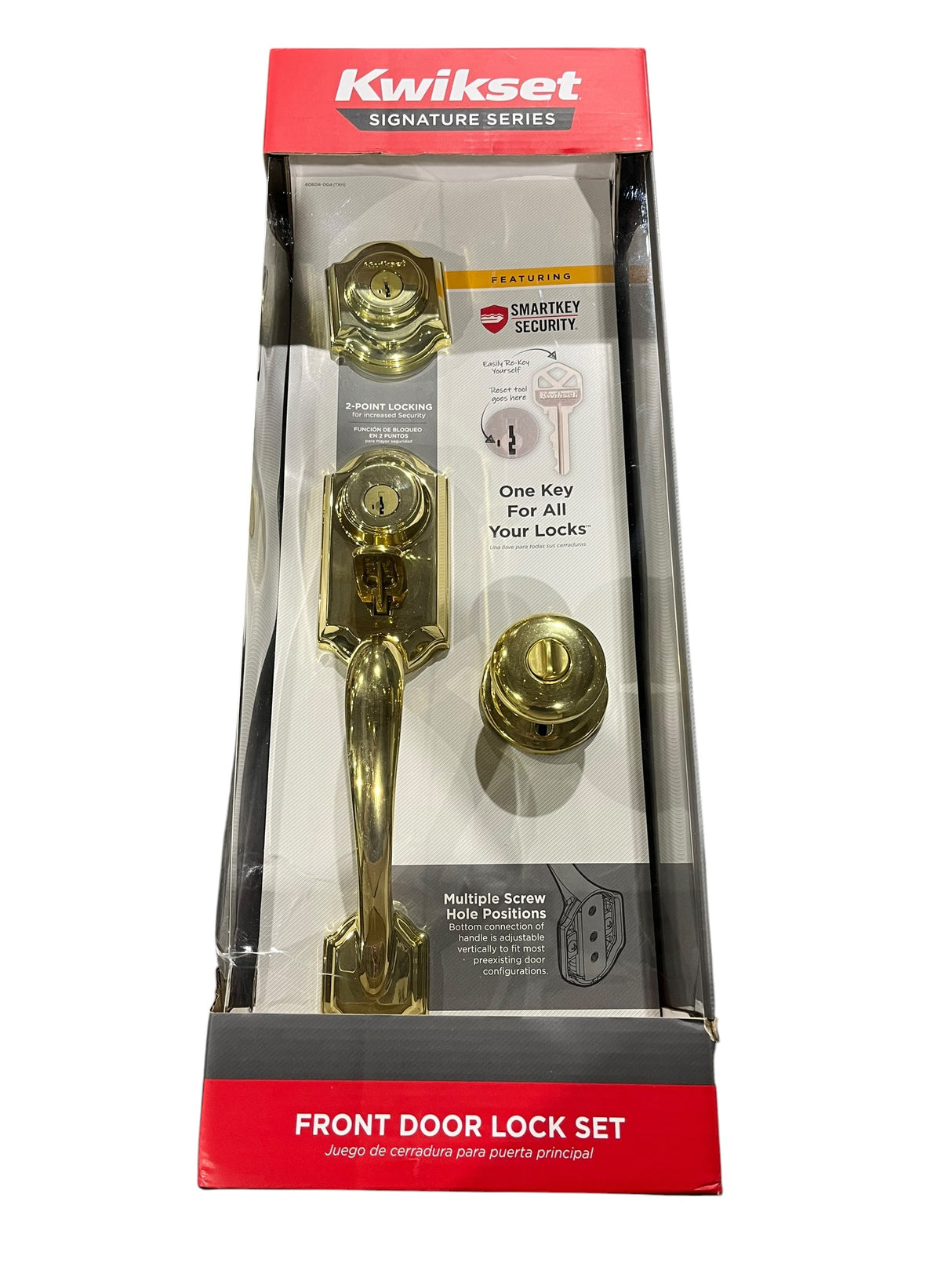 Kwikset, 95530-017, Montara, Front Door Lock Set, Polished Brass