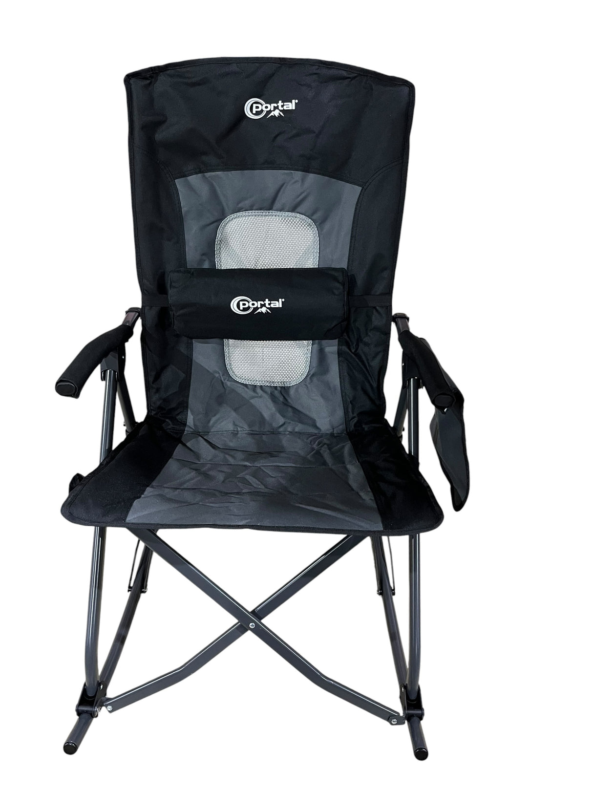 Portal, Oversized, Rocking, Folding Chair, Black