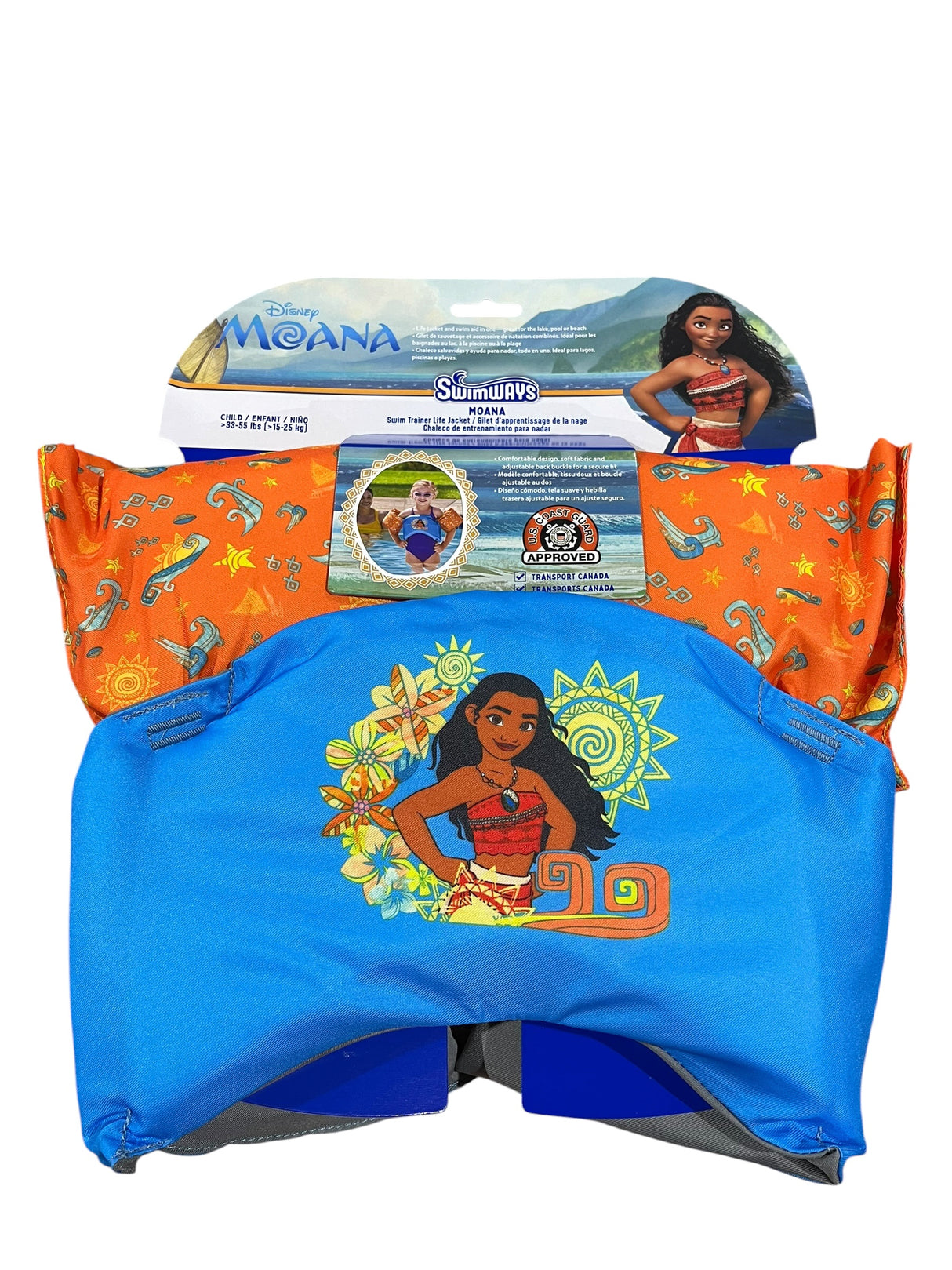 Swimways, Child, Moana, Swim Trainer, Life Jacket, 33-55lbs