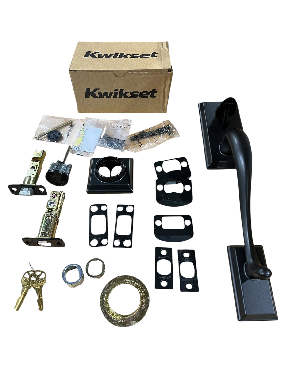 Kwikset, 98001-399, Hawthorne, Keyed, Single Cylinder, Handle Set, Matte Black