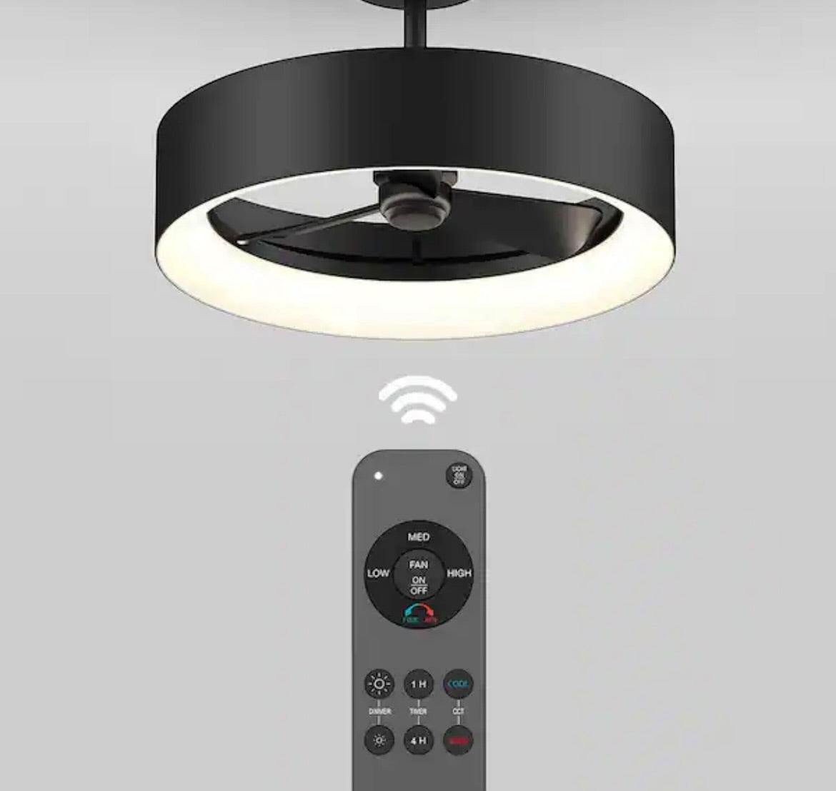 Artika, FAN-AIR-HD2BL, Aiden, LED Fandelier, 17.7in, Matte Black