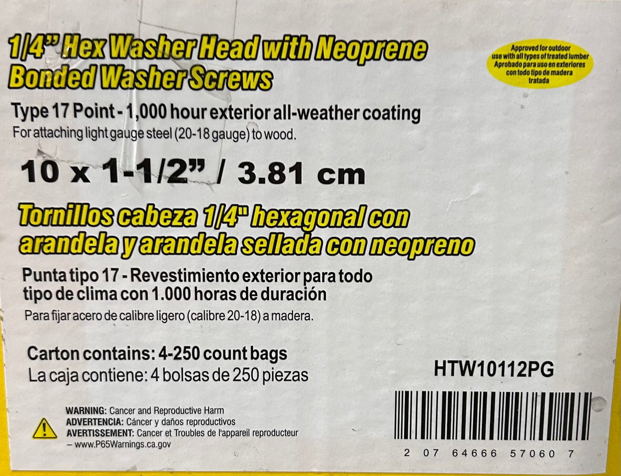 GripRite Pro Twist — 10 × 1‑1/2" (3.81 cm) Screws, Bag of 250 - Image 1