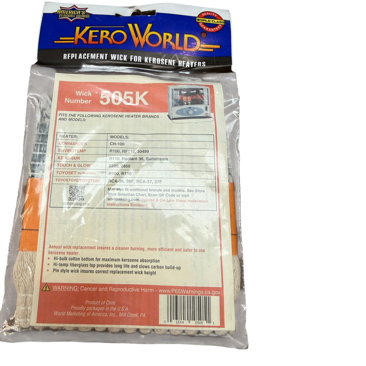World Marketing of America Inc. Kero World Kerosene Heater Wick For Alpaca Cookstove Everglo PE1 3 - Image 1