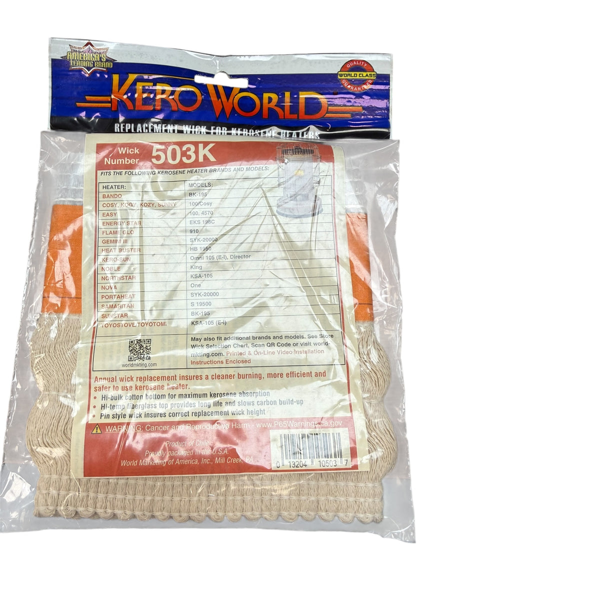 World Marketing of America Inc. World Marketing O105E I Director Kerosene Heater Replacement Wick 503K - Image 1
