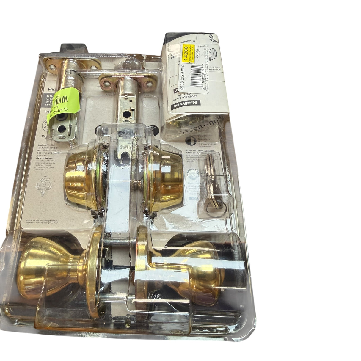 Kwikset Tylo Polished Brass Entry Lock and Double Cylinder Deadbolt ANSI/BHMA Grade 3 1-3/4 - Image 2