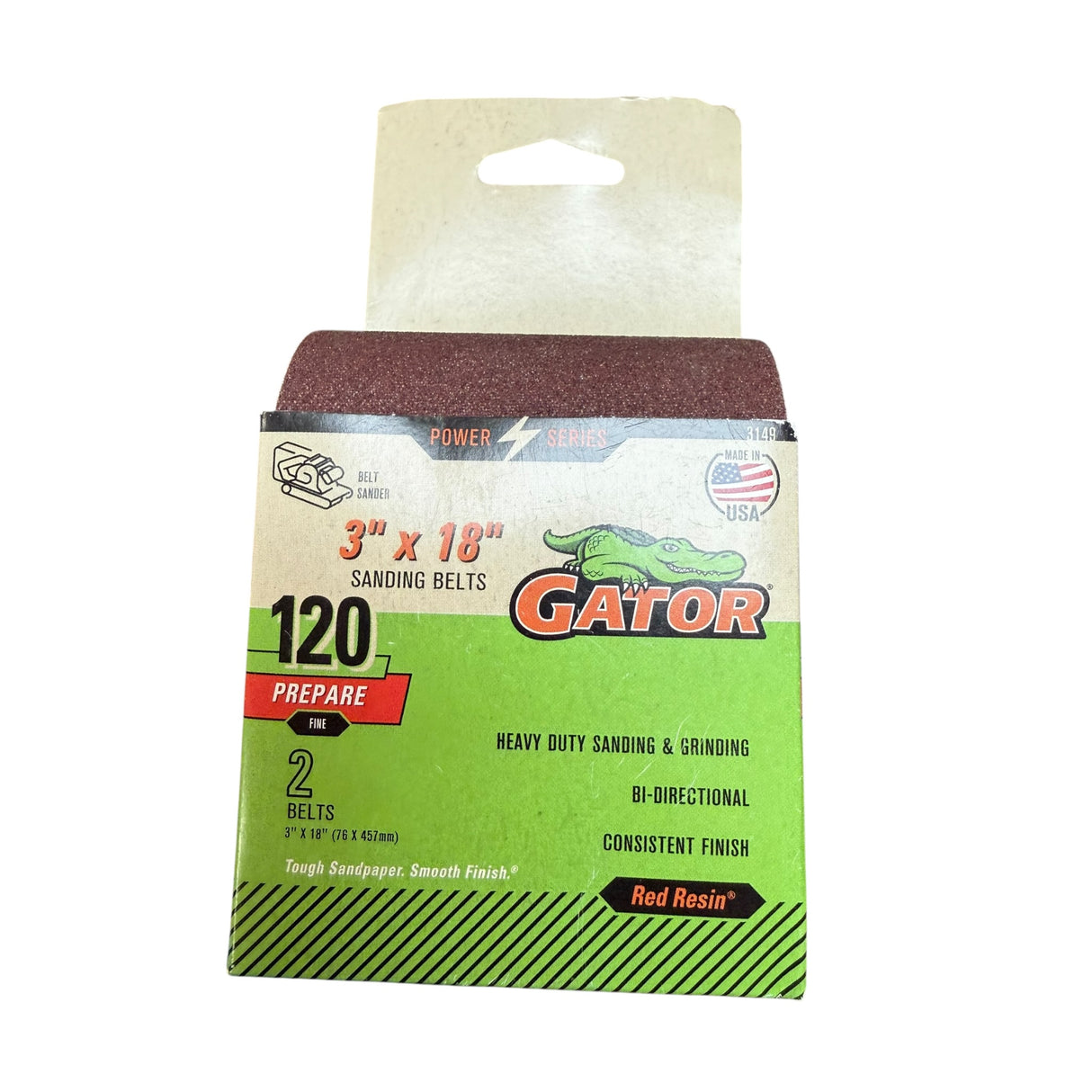 Gator 3149 Sanding Belt 120 Grit Fine Aluminum Oxide Abrasive 3 in W 18 in L - Image 1