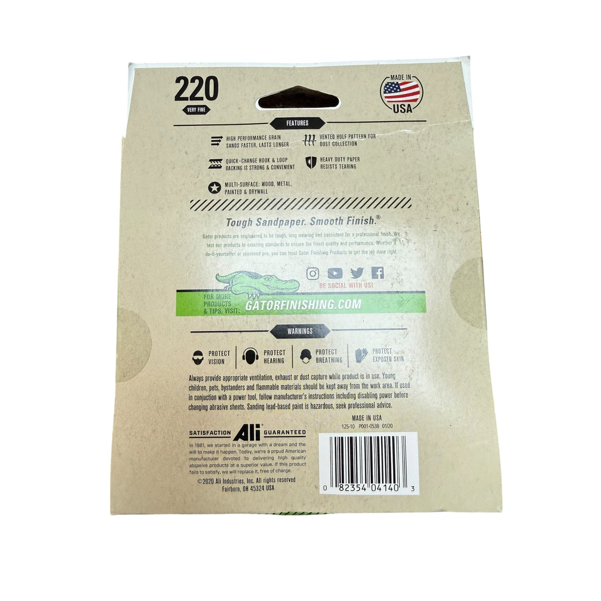 Ali Industries Gator 4140 Sanding Disc 5 in 220 Grit - Image 2