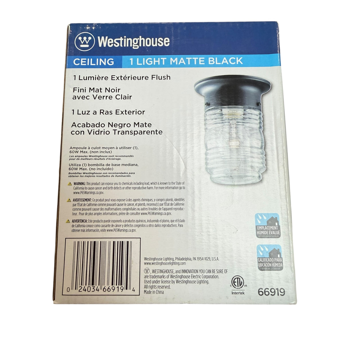 Westinghouse Lighting 6691900 One-Light Jelly Jar Porch-Light, Matte Black - Image 2