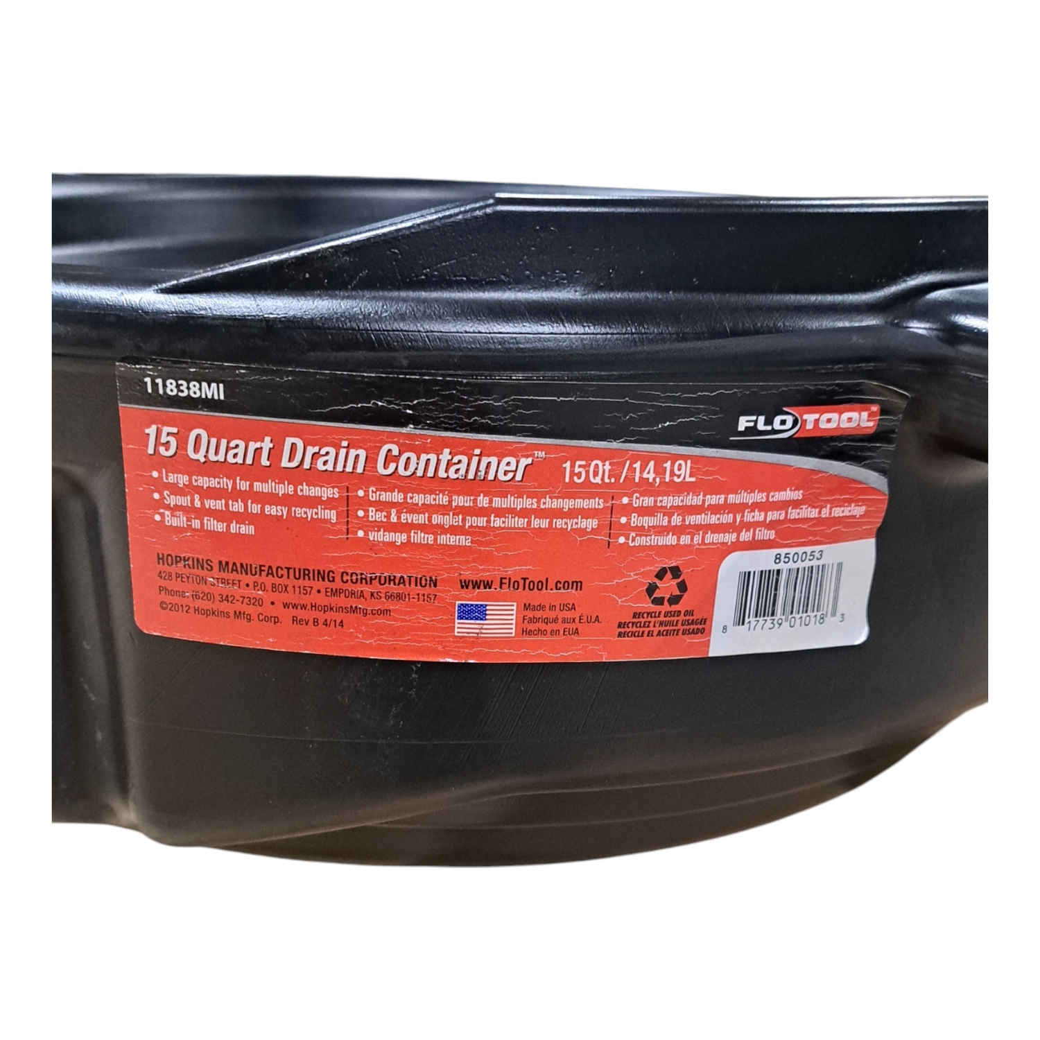 Hopkins, FloTool, 15 Quart, Drain Container - Freeman Liquidators