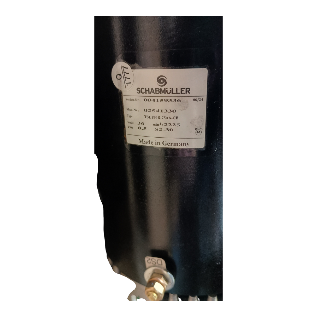 Hyster 2045529 Hydraulic Pump Motor | 36/48V DC | 8.5 kW | Schabmüller TSL190B-75A-CB - Freeman Liquidators