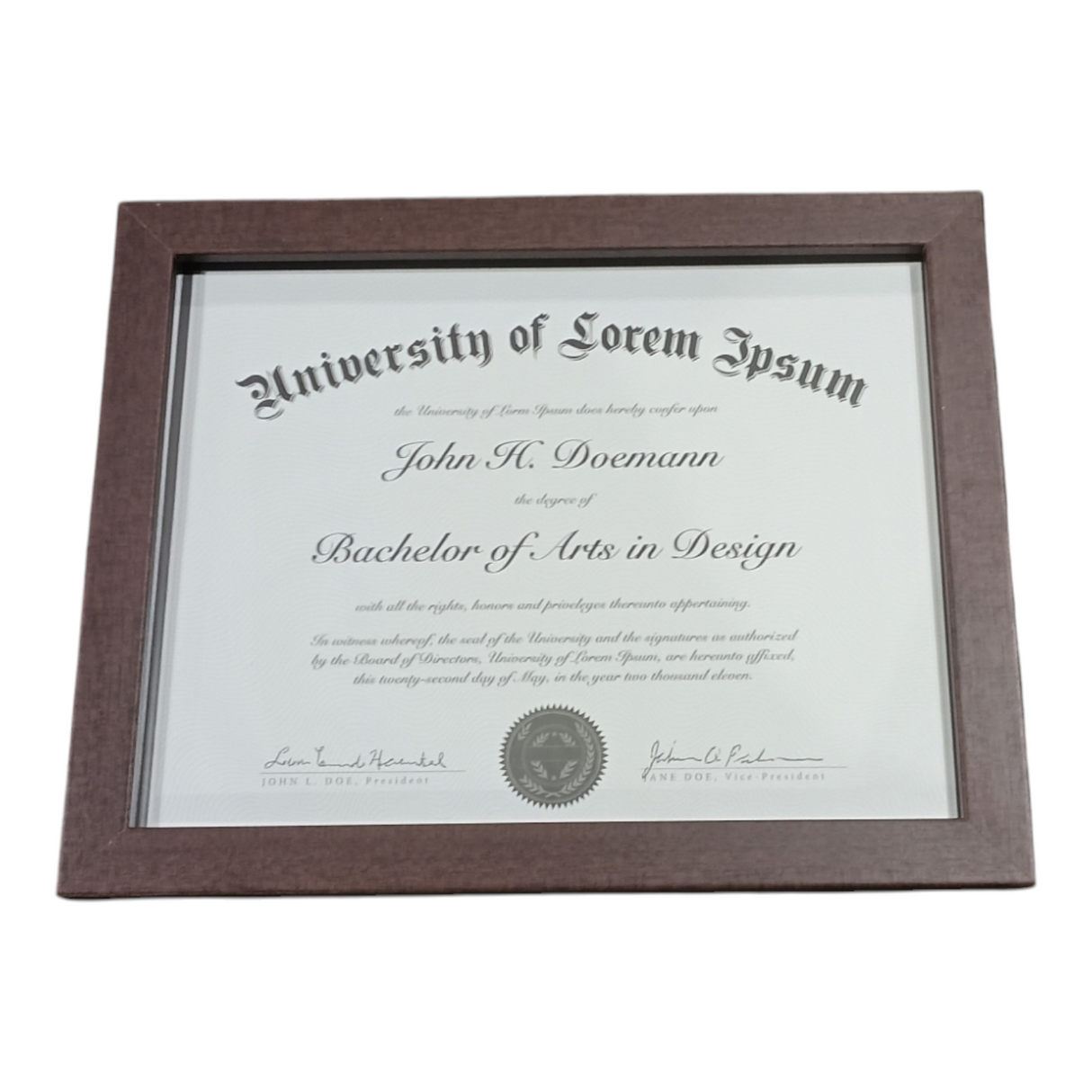 Mahogany, Gallery, Certificate, Document, Frame, 8.5x11 - Freeman Liquidators