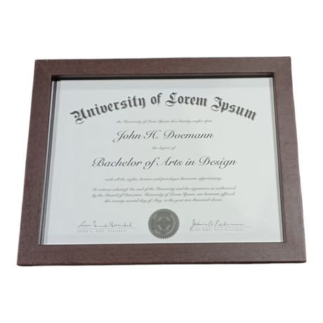 Mahogany, Gallery, Certificate, Document, Frame, 8.5x11 - Freeman Liquidators