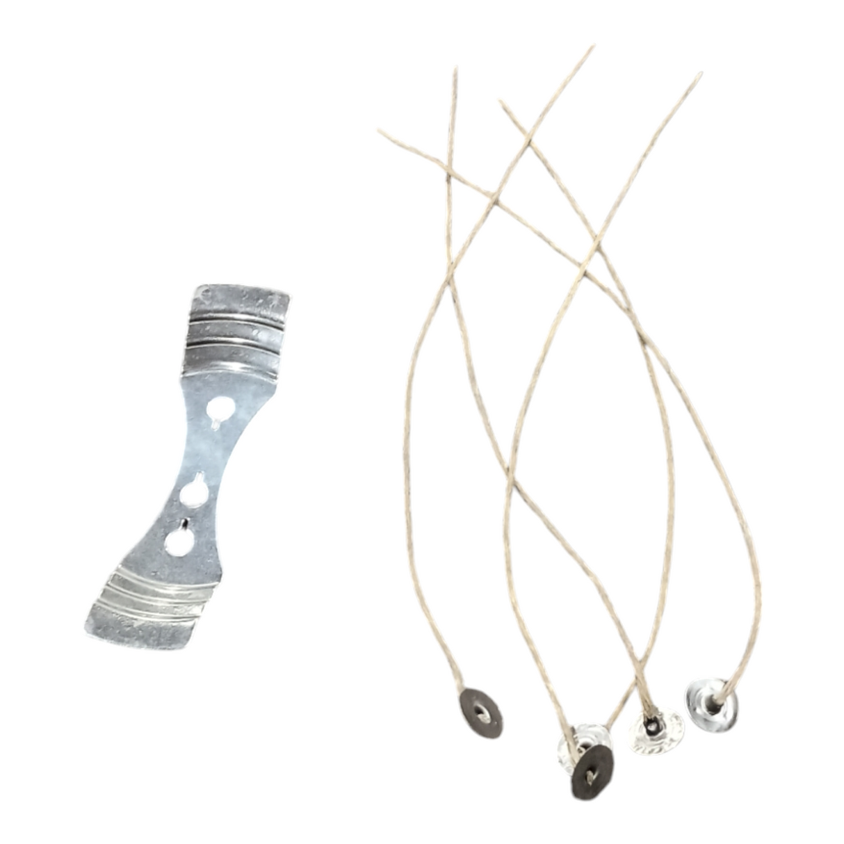 Candle, Wicks, 8", Metal Centering Device, 100% Organic Hemp, 100% Beeswax, 50 pieces - Freeman Liquidators