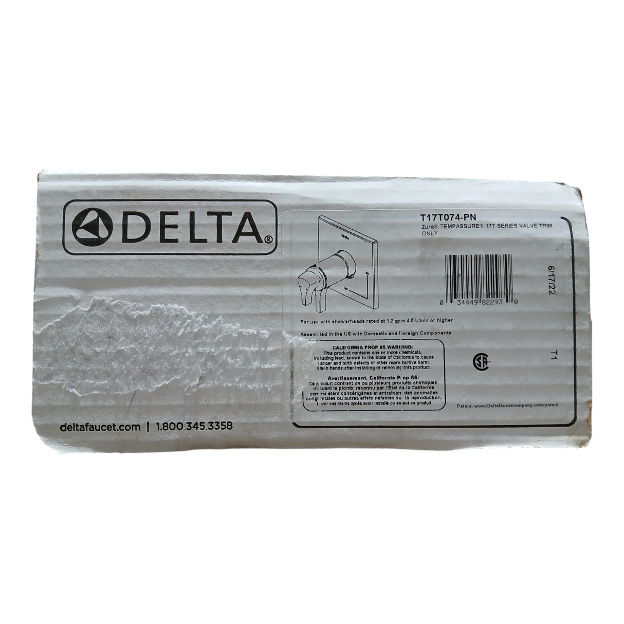 Delta, T17T074-PN, Zura TEMPASSURE, 17T Series Valve Trim Only, Integrated Volume Control - Freeman Liquidators