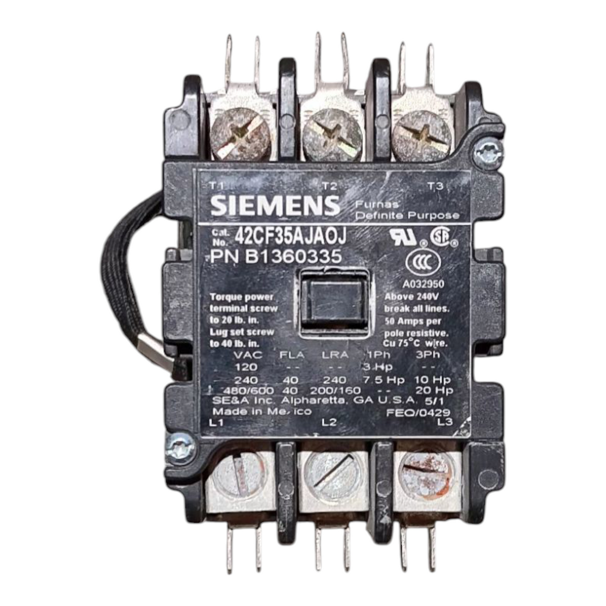 Siemens Furnas, 42CF35AJA0A, Contactor - Freeman Liquidators