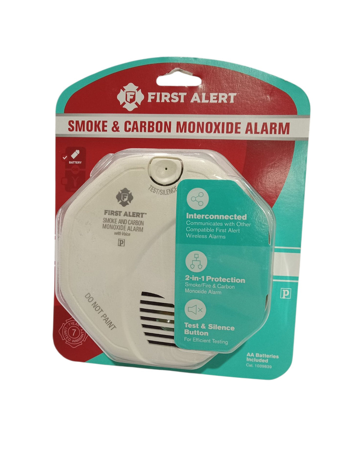 First Alert, Wireless Interconnect Battery Operated Combo Alarm w/ Voice & Location - Image 2