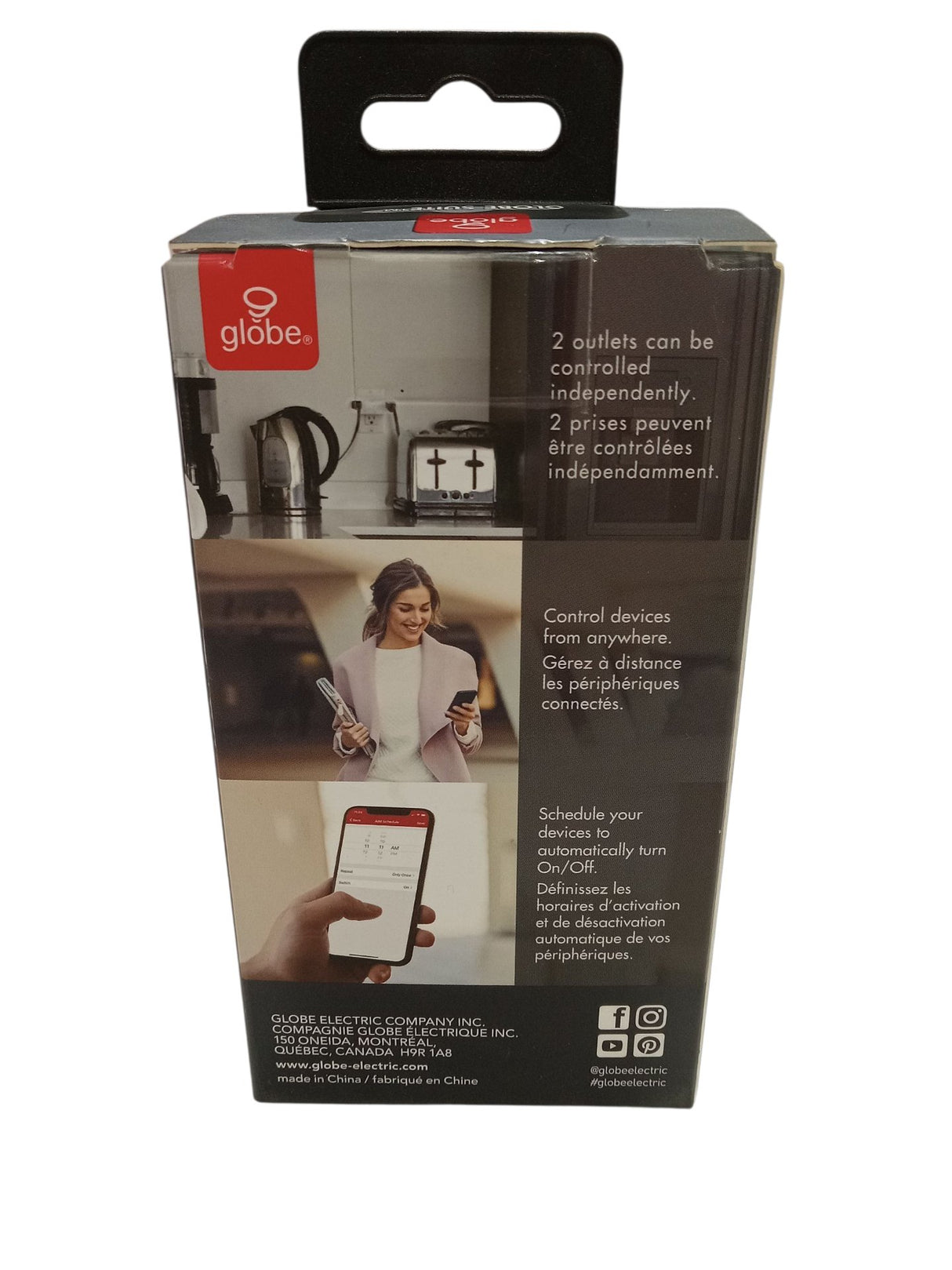 Globe Electric, 50020, Wi-Fi Smart Plug, with 2 Grounded Outlets - Image 2