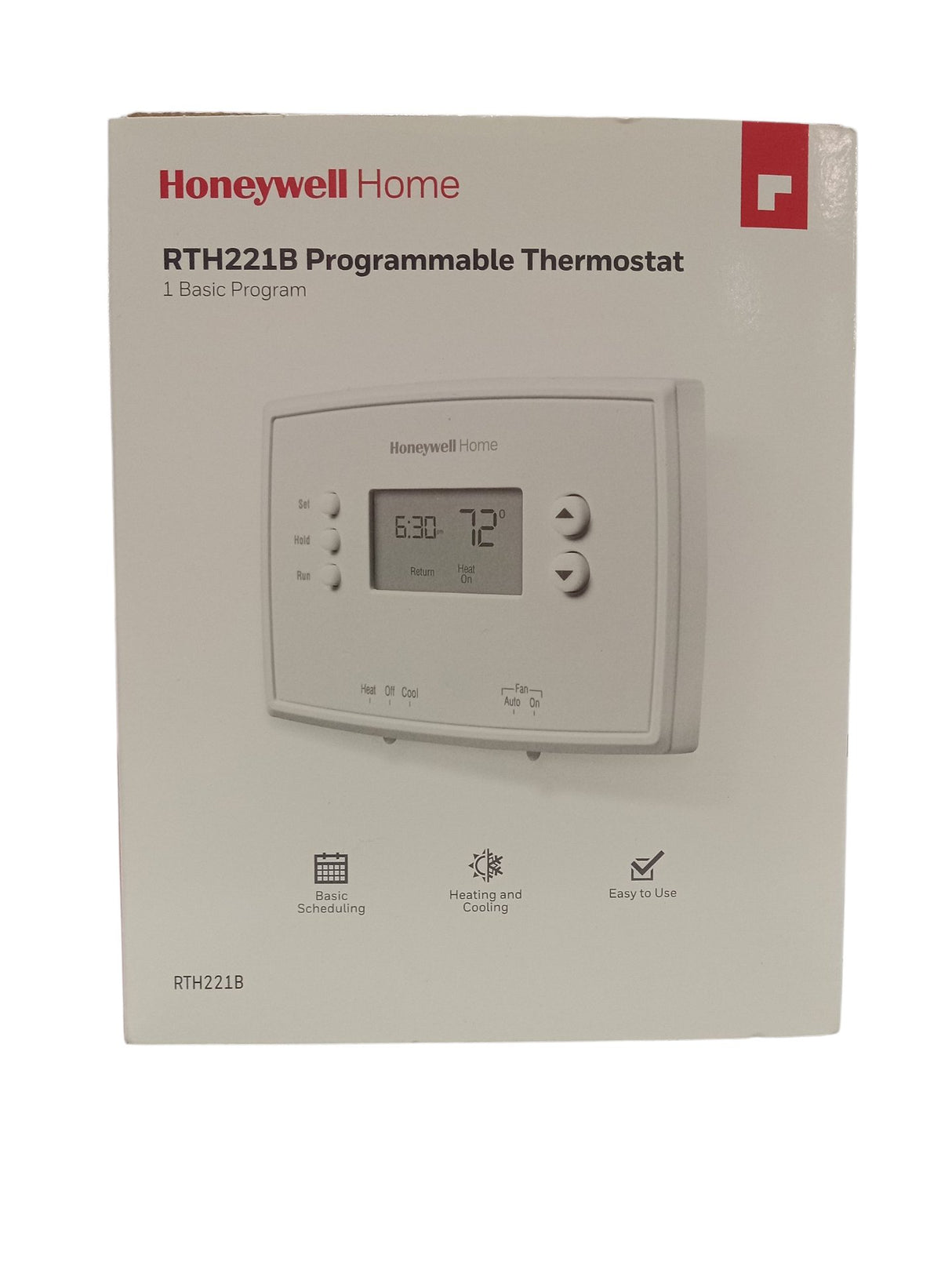 Honeywell Home, 1-Week, Programmable Thermostat, Digital, Backlit Display, Audible Alert, White, Battery Operated - Image 1