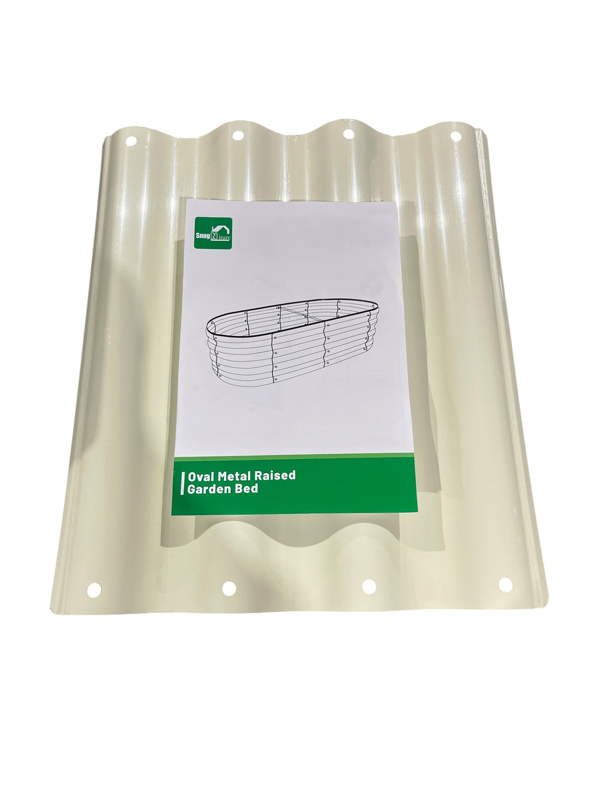 Snug Niture, Oval, Metal, Raised, Garden Bed, 120x60x30cm, White