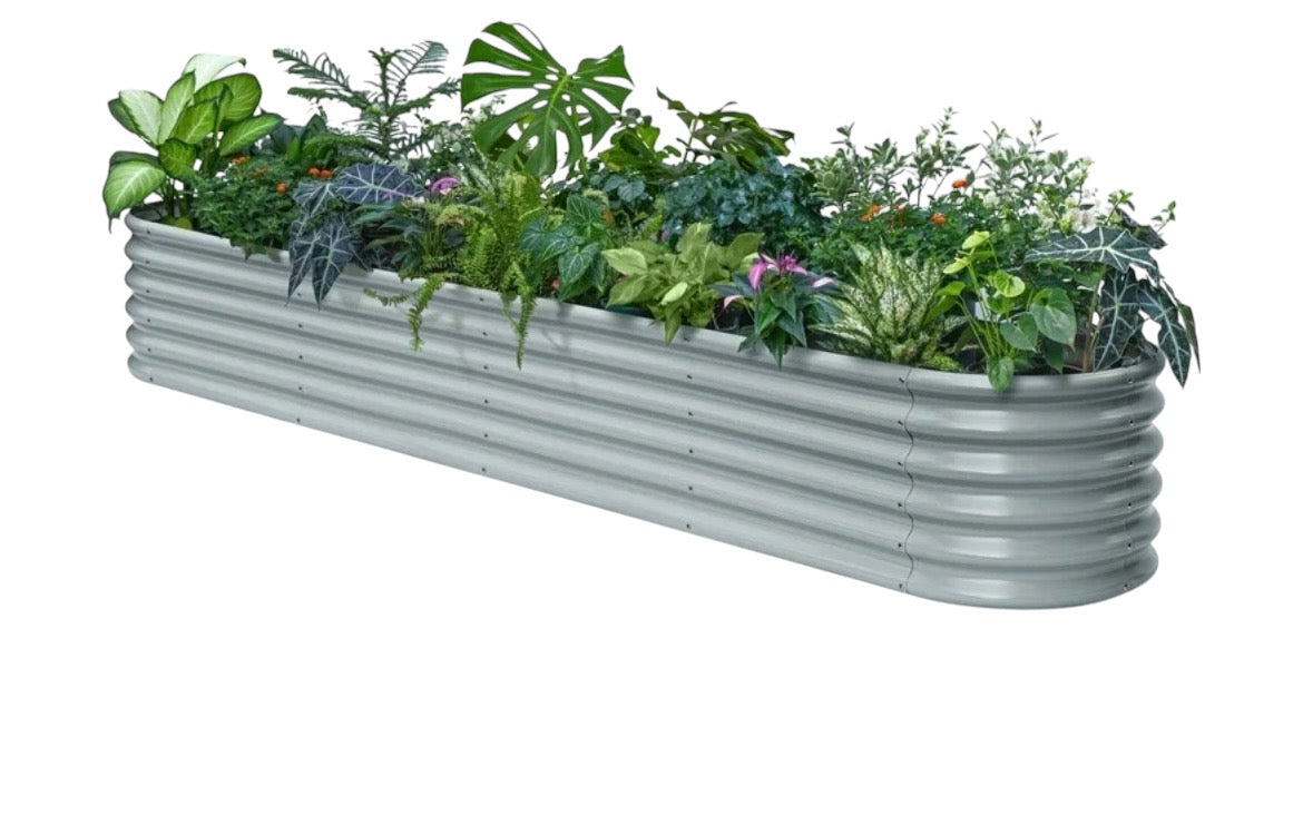 Annoell, Galvanized, Raised Garden Bed, 10x2x1.5ft, Brooklyn Grey