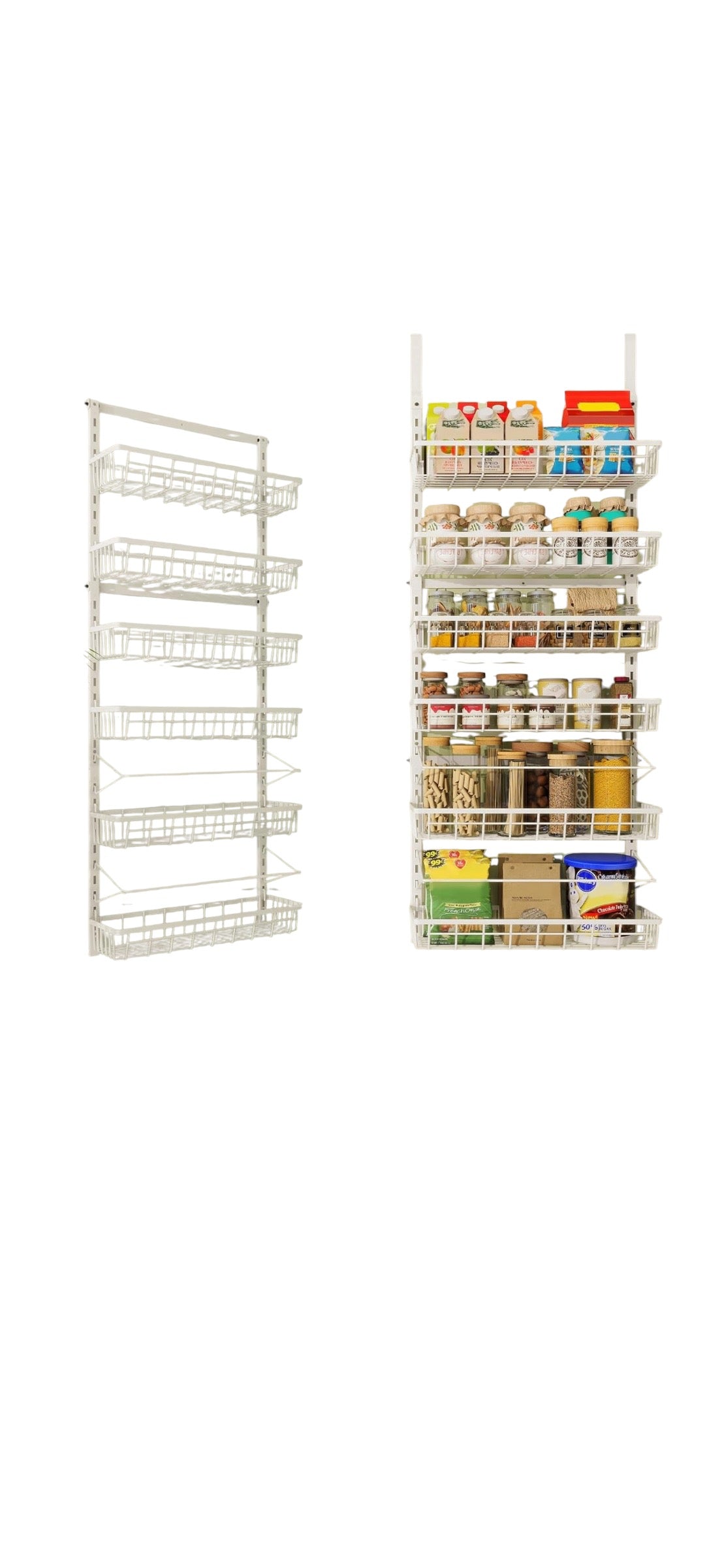 Mefirt, Over the Door, 8 Tier, Pantry Organizer, White