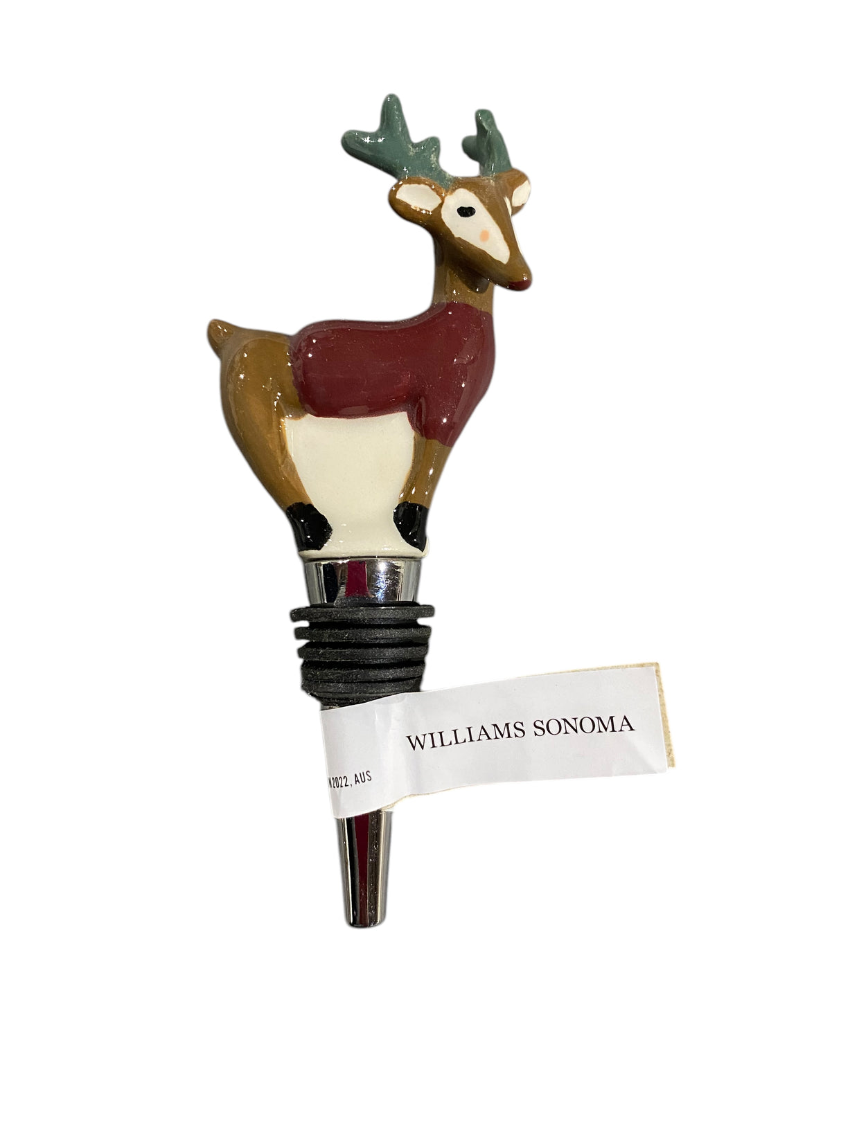 Williams Sonoma, Novelty, Reindeer, Wine Stopper - Freeman Liquidators