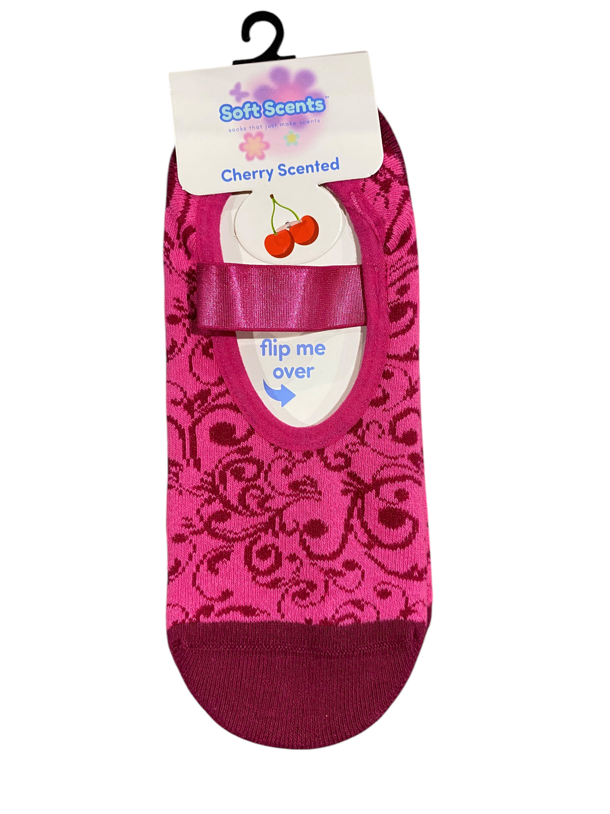 Precious Moments, Anti-Slip, Ballet, Cherry, Filigree Pattern, Print, Scented, Socks - Freeman Liquidators