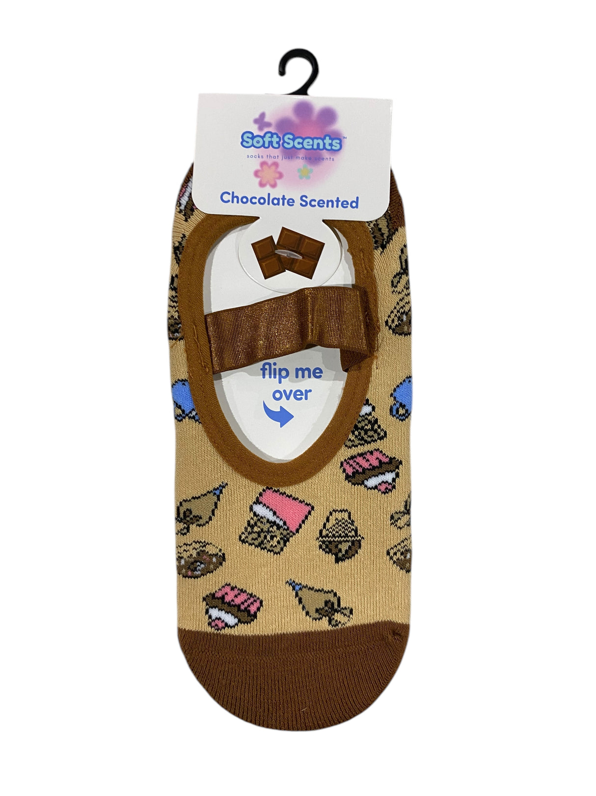 Precious Moments, Anti-Slip, Ballet, Chocolate, Print, Scented, Socks - Freeman Liquidators