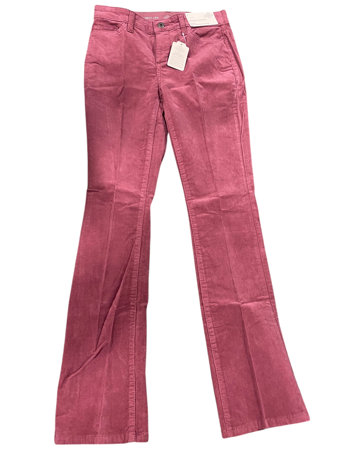 St. John's Bay, Secretly Slender, Womens, Mid Rise, Straight, Corduroy, Pant, Apple Butter, Size 6 - Freeman Liquidators