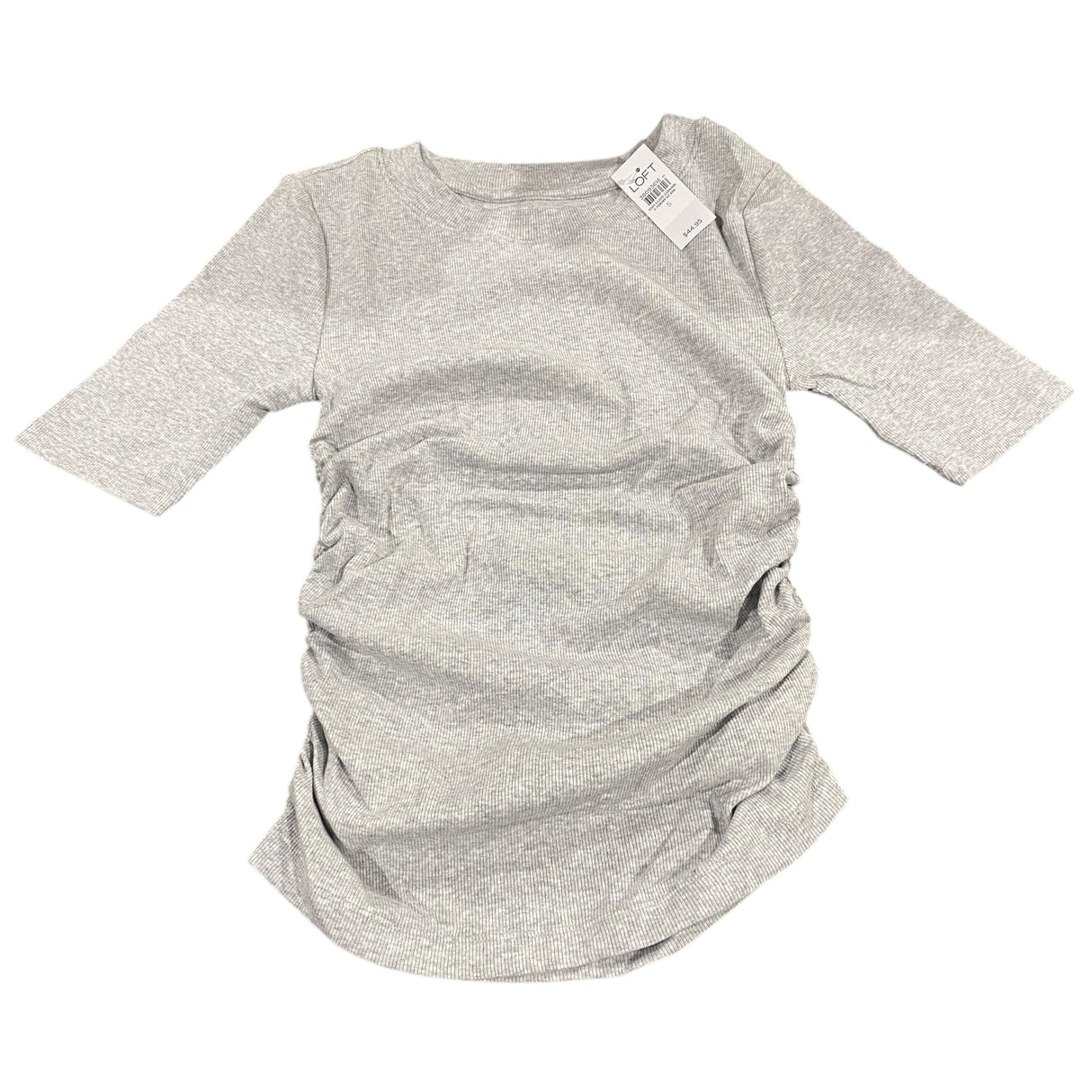 Loft, Women's, Perfect, Ribbed, Cinched, Tee, Heathered Grey - Freeman Liquidators