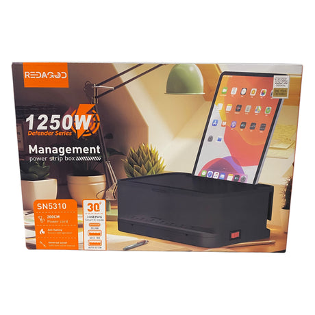 Redagod, Power Strip, Cable, Management, Box, Surge Protector, Black - Freeman Liquidators
