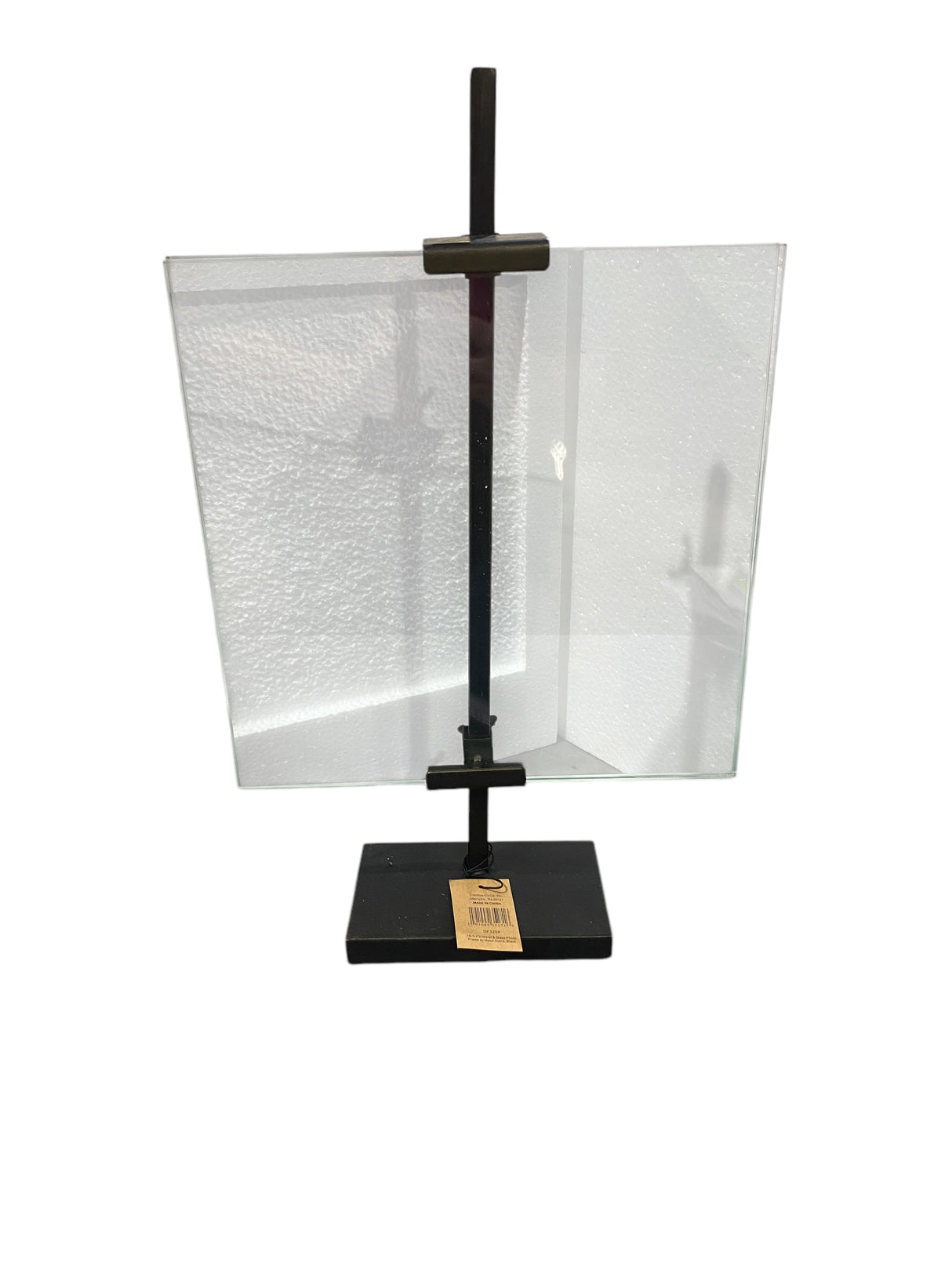 Creative Co-Op, 10 in x 16.75 in, Black, Adjustable, Metal Stand, Glass, Floating, Photo, Frame - Freeman Liquidators
