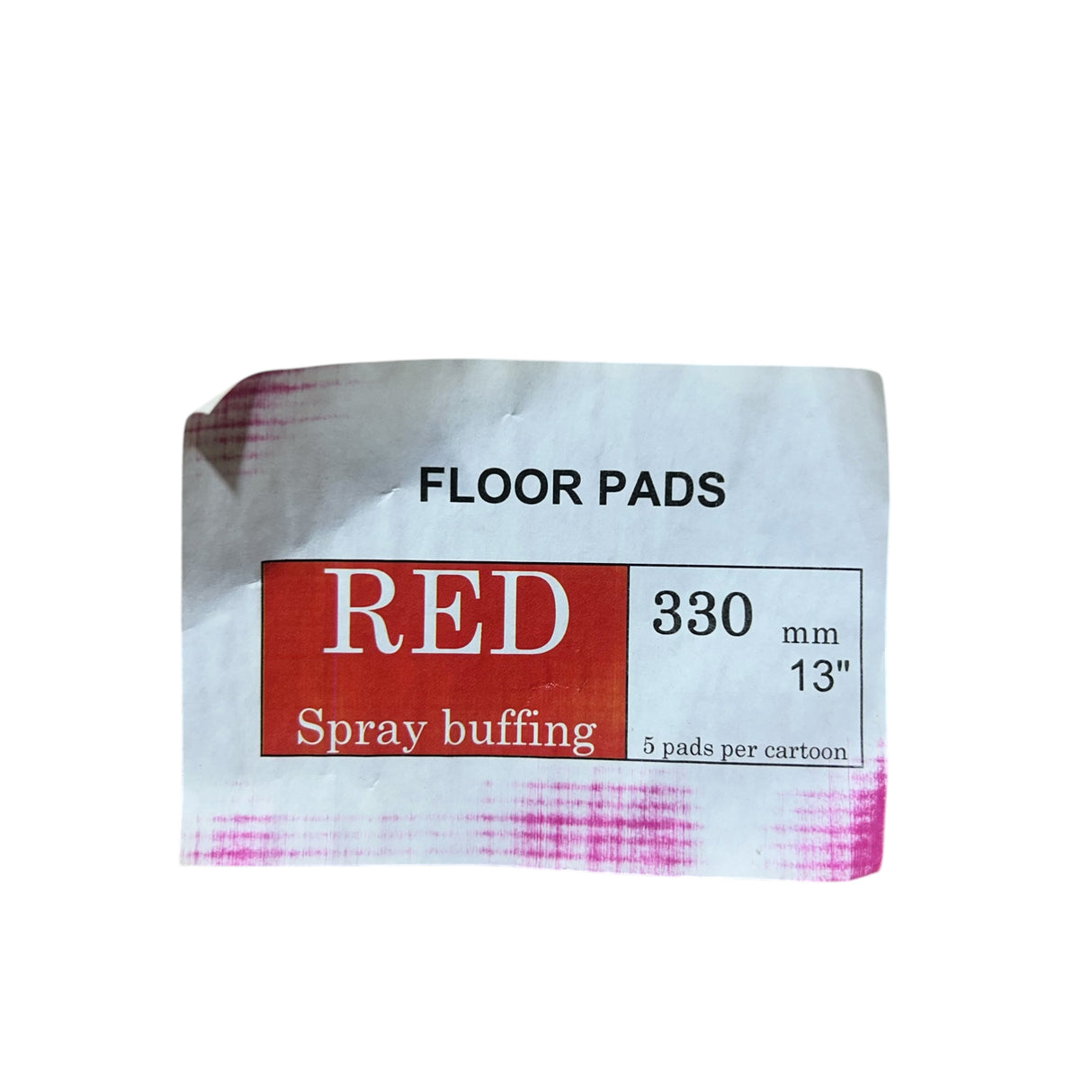 (5 Pack) Red Spray, Buffing Floor Pads 330mm/13” - Freeman Liquidators