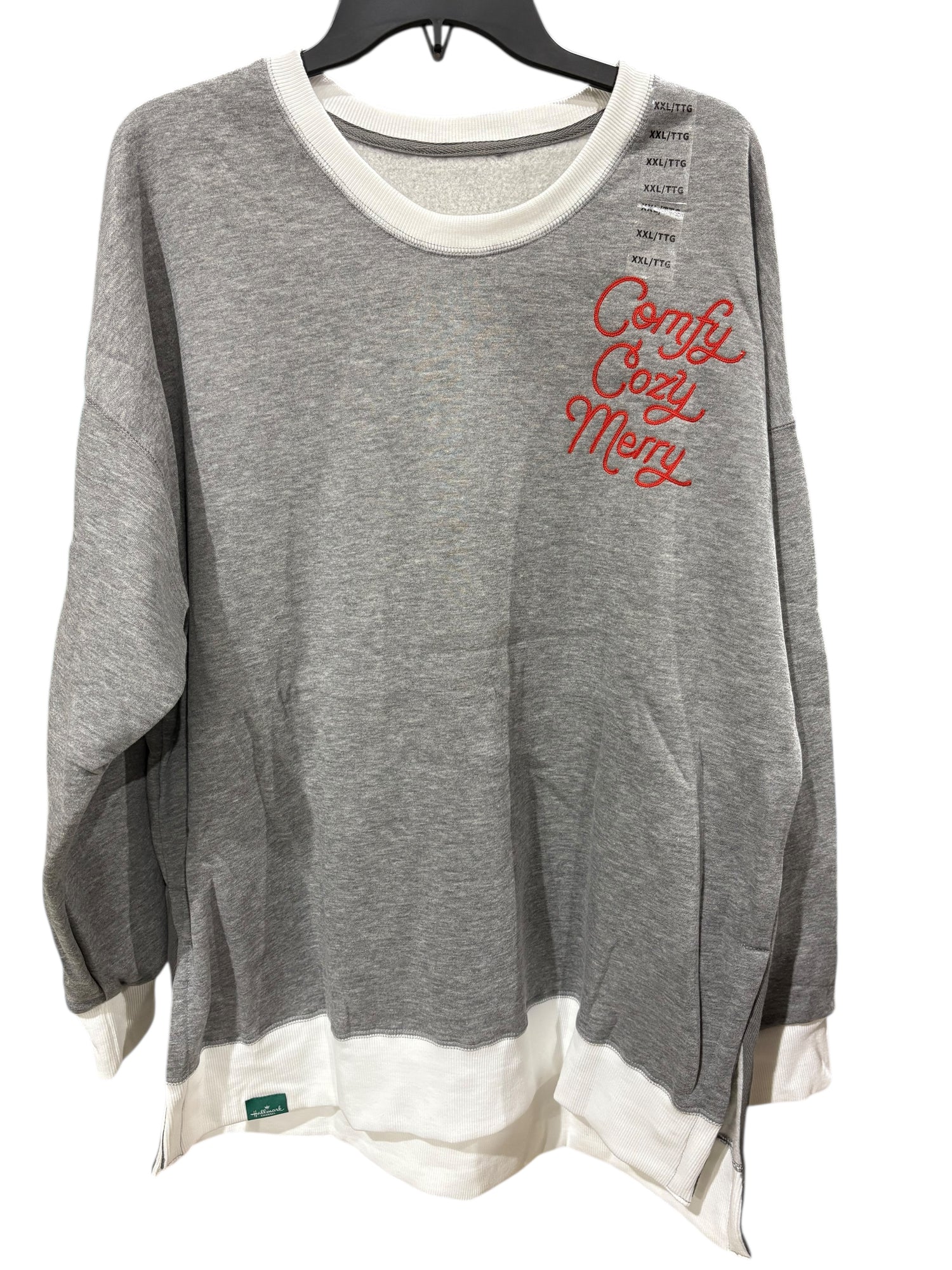 Hallmark Channel, Comfy, Cozy, Merry, Gray, Sweatshirt, XXL