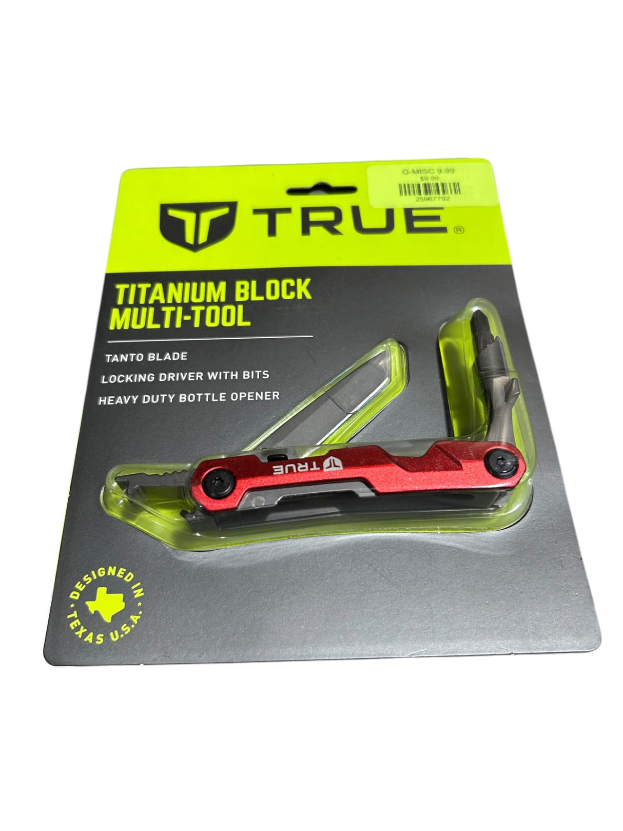 TRUE, 5-IN-1, 2.75in KNIFE, AND BLOCK MULTI-TOOL, WITH TITANIUM FINISH - Image 1