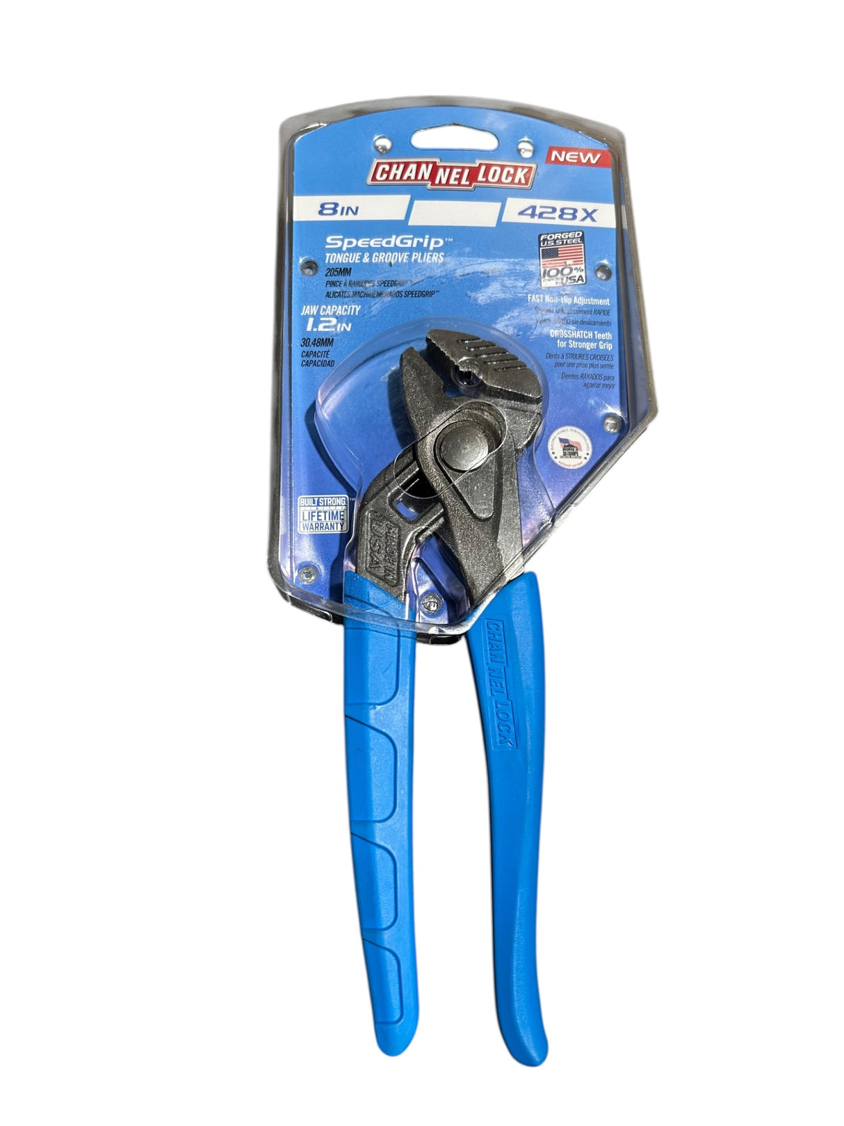 Channellock, 140-428X, 8 in., Straight Jaw, Tongue & Groove Pliers - Image 1