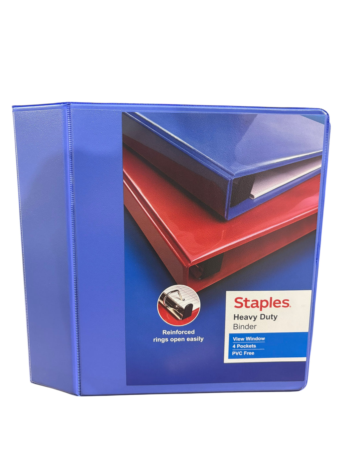 Staples, Heavy Duty, 5", 3 Ring, View, D Ring, Binder, Periwinkle